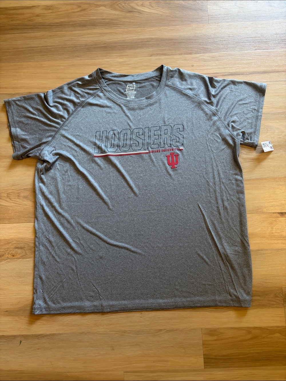 Pro Edge Gray Hoosiers Short-Sleeve Performance Tee with Red Accent